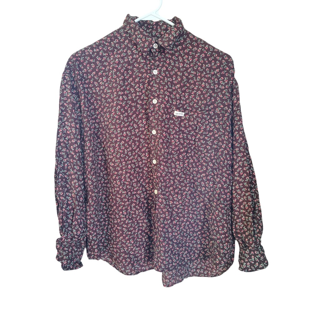 GUESS‎ Floral VINTAGE Shirt XL  Button Up Made In USA